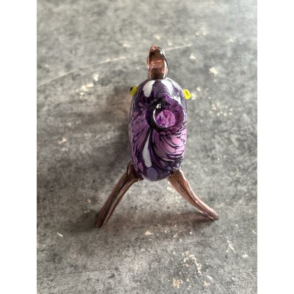 Vtg Thames Art Glass Tropical Speckled Fish Purple Speckled Figurine Signed - Picture 2 of 9